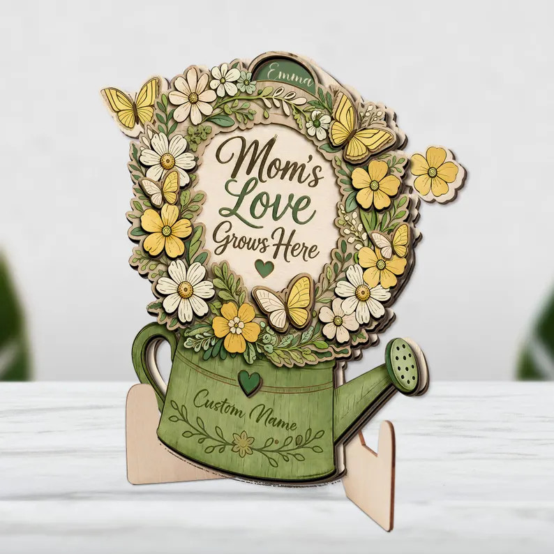 Unique Personalized Mom Gift Wall Sign with Rope