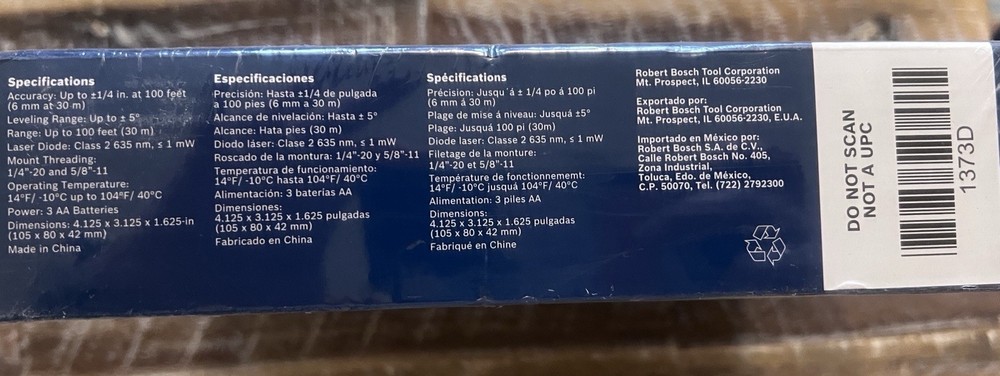 Bosch 5-Point Self-Leveling Alignment Laser (100ft Range,+/-1/4" Accuracy)