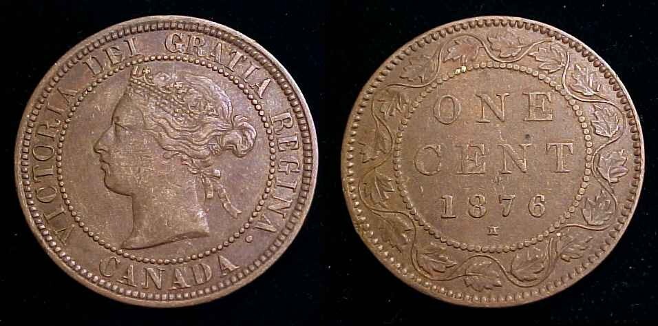 CANADA 1876 H Large Cent VF+