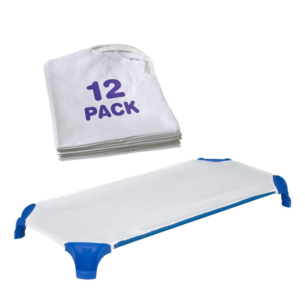 Sprogs Standard Size Daycare Sheets, Soft Fitted Cot Small Single, White