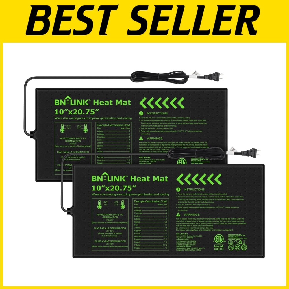 Plant Heating Pad for Seed Germination - 10x20.75" 2 Pack