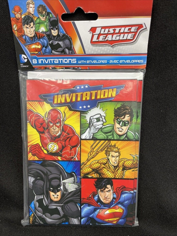 Justice League Party Invitations [8 per Pack]