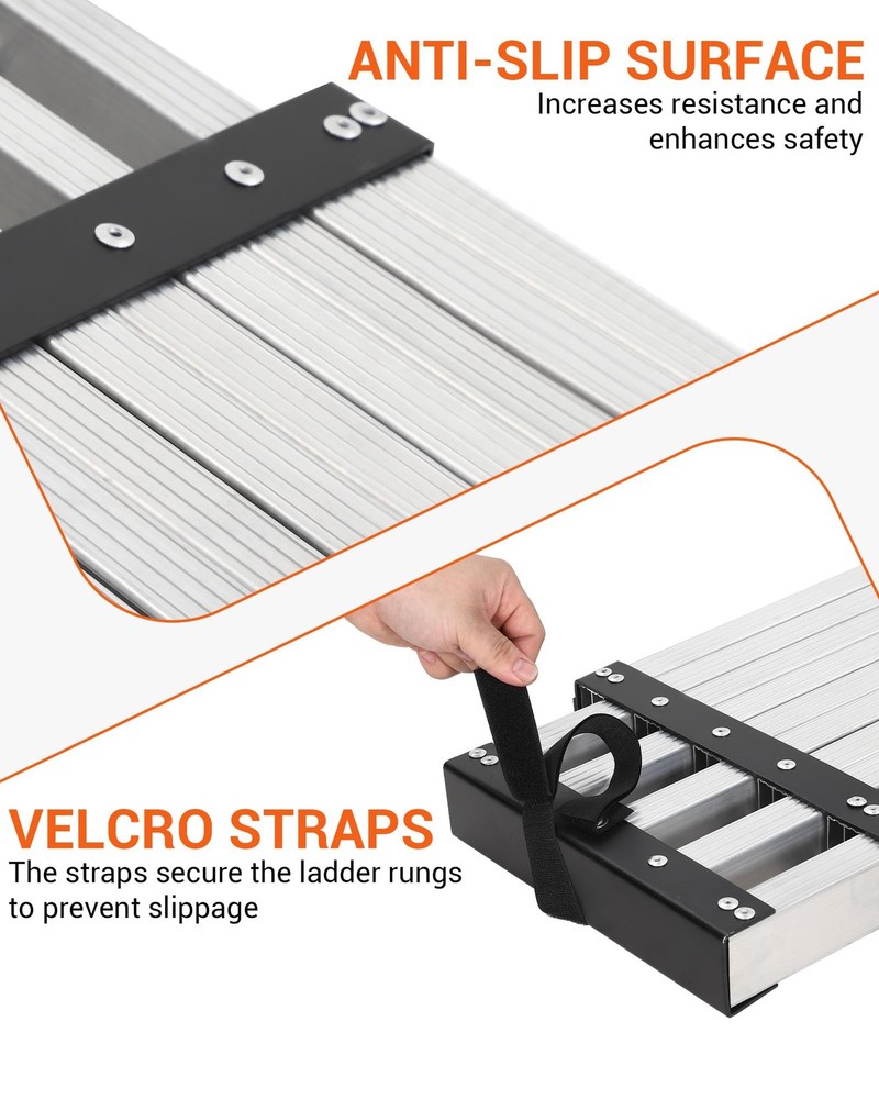 Heavy-Duty Aluminum Plate Work Plank Extendable Platform Adjustable Length 6-9ft