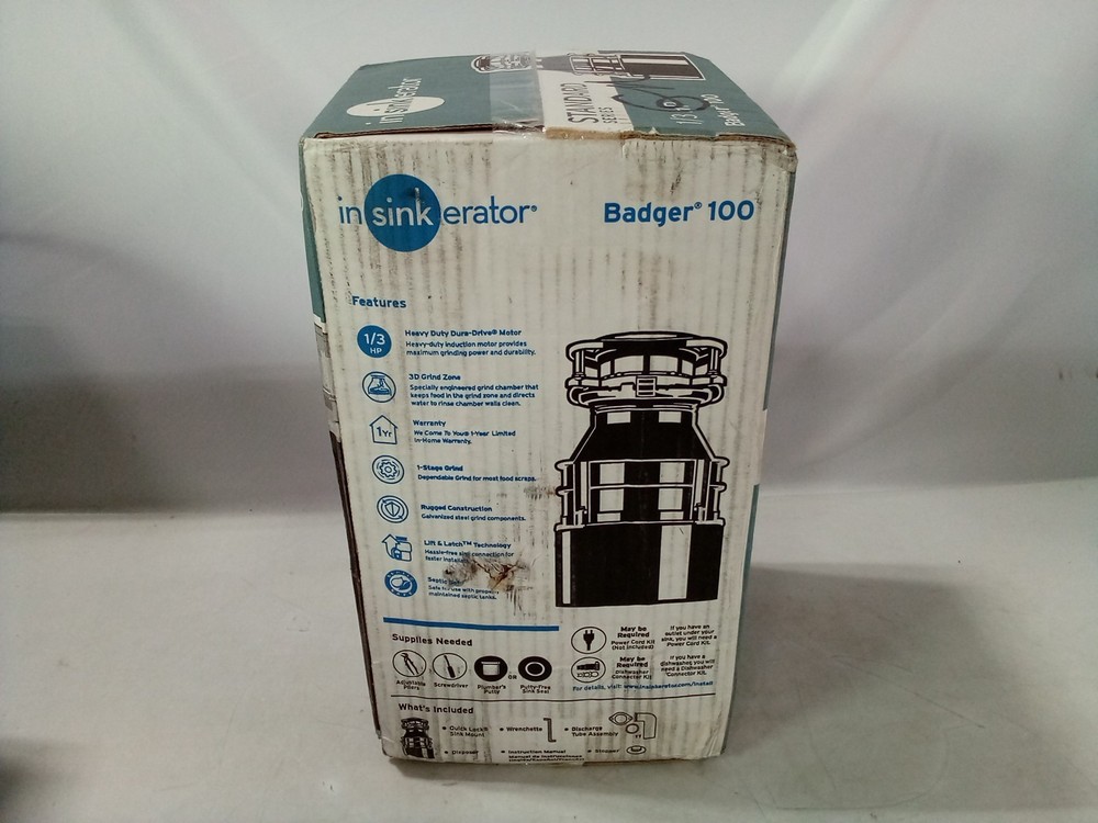 InSinkErator Garbage Disposal 1/3 HP 1725 RPM Continuous Feed Mounting Hardware