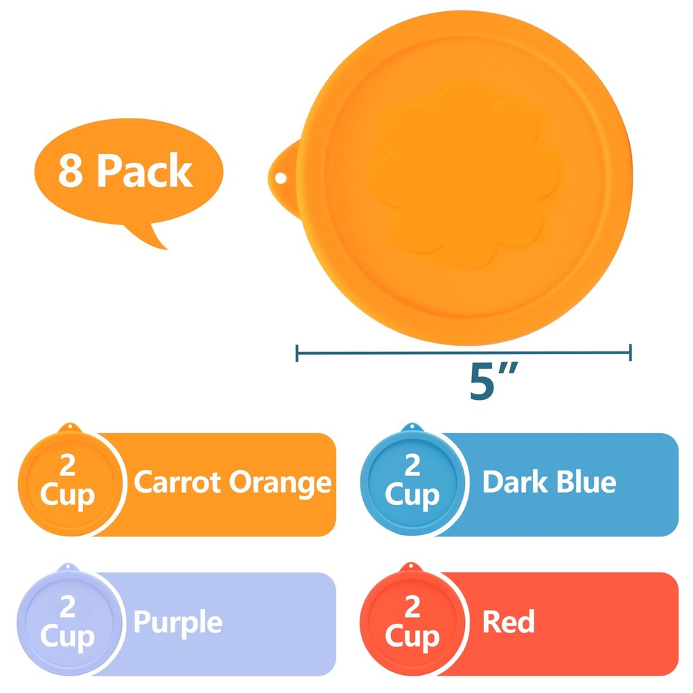 2 Cup Silicone Replacement Lids 8 Pack for Pyrex 7200-PC - Microwave