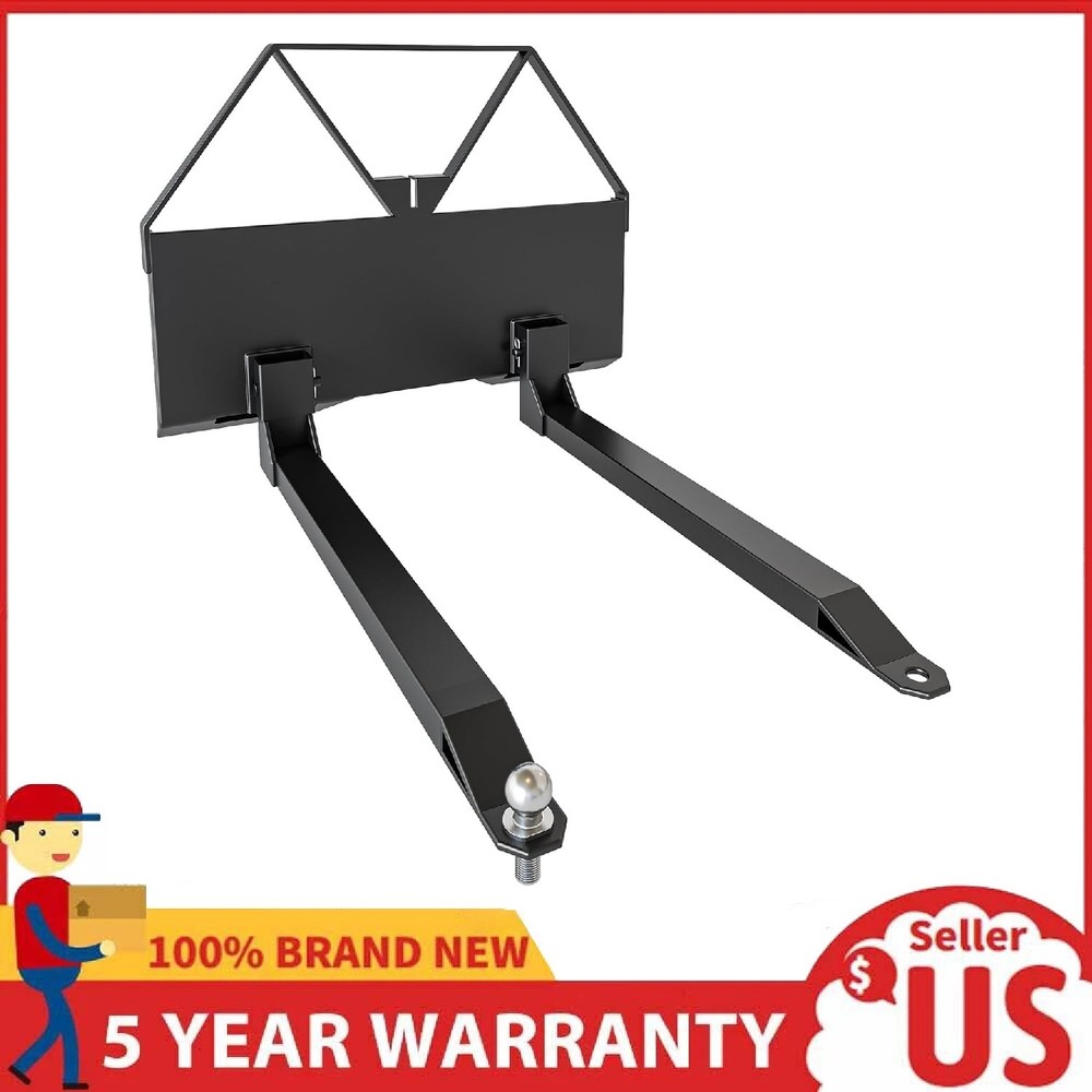 46" 2600LBS Skid Steer Pallet Fork Quick Attach for Tractor Loader Pallet Forks