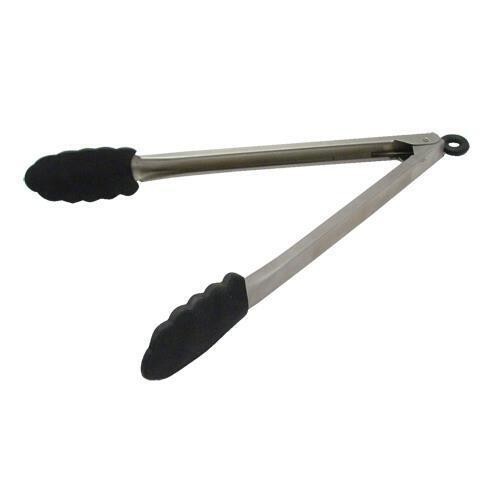 Tablecraft - 4012BK - 12 in LOCKING TONGS, SILICONE TIP