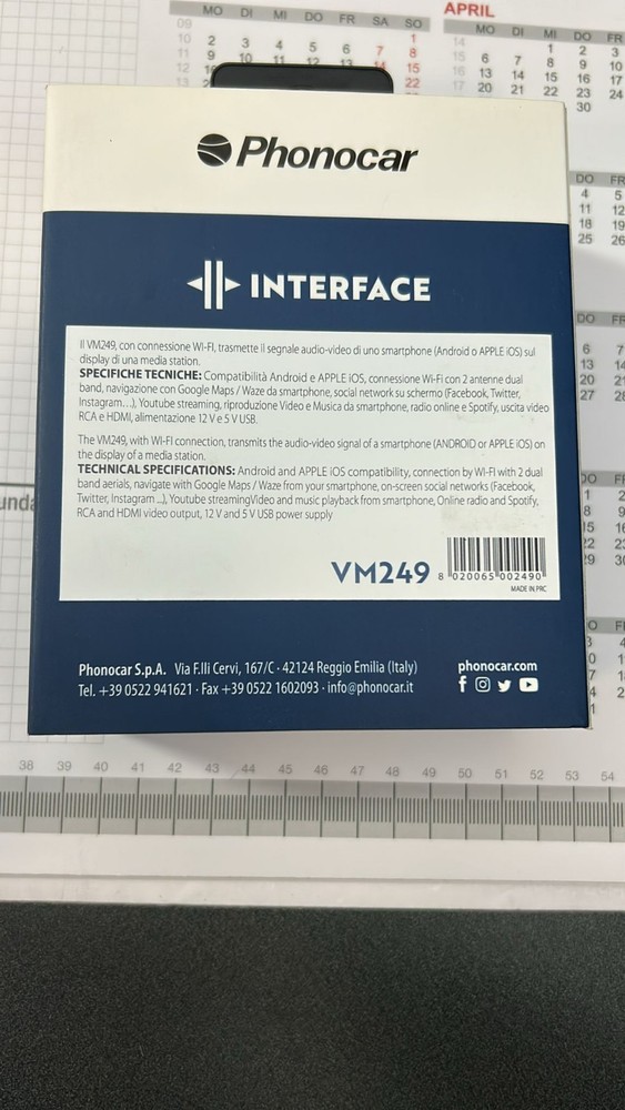 Phonocar VM249 HDMI Mirror Link Interface for Android and iOS