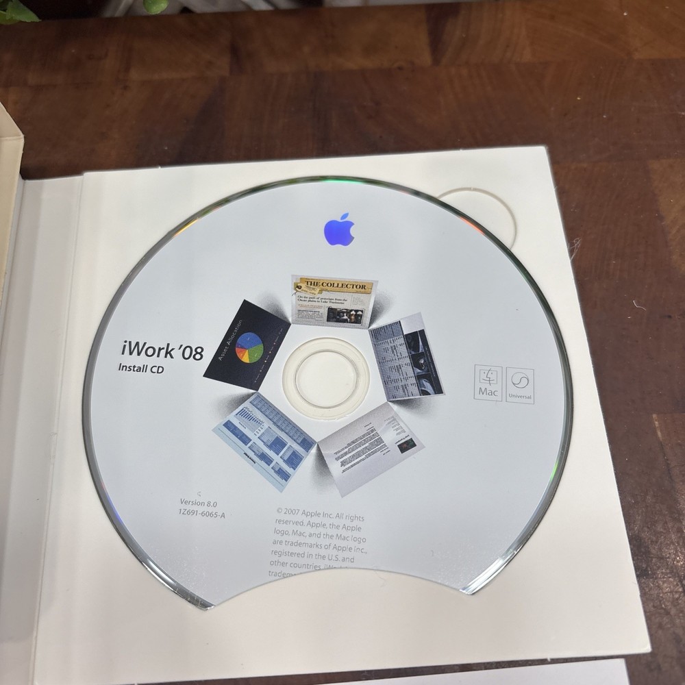 Apple iWork 08 Mac Retail Box Complete Disc Manual Serial Included