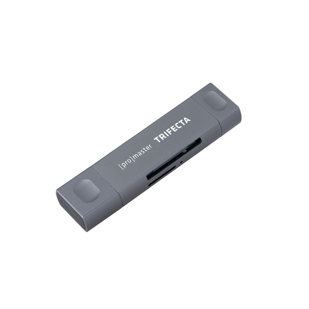 ProMaster Trifecta UHS-I Card Reader SD & Micro SD USB-A, USB-C & Micro-B #72409