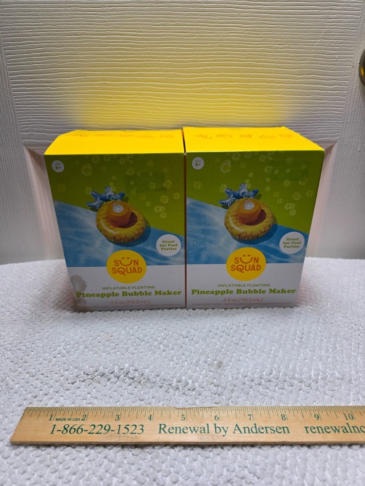 Sun Squad Inflatable Floating Pineapple Bubble Maker Pool Parties Swim 2 Pack