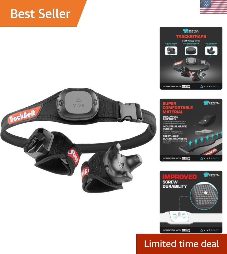 Adjustable Black Trackstraps for Vive Tracker 3.0 - Enhanced Full Body Tracking