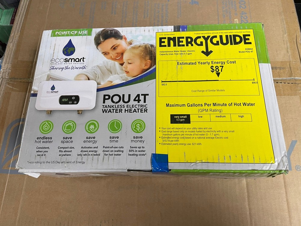 EcoSMART 120V 3.5kW Point-of-Use Tankless Electric Water Heater POU-4T EcoSMART