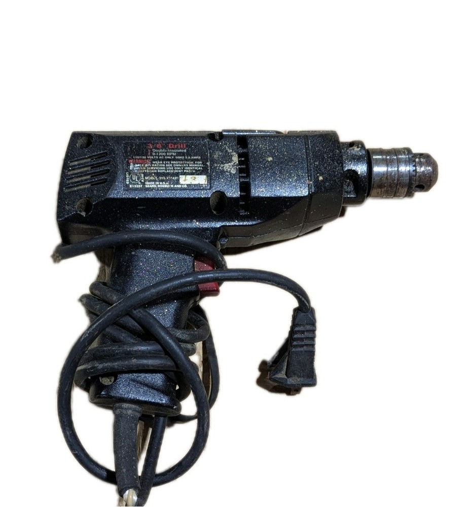 Craftsman 3/8" Corded Drill – Variable Speed – Works – Needs Cord Repair