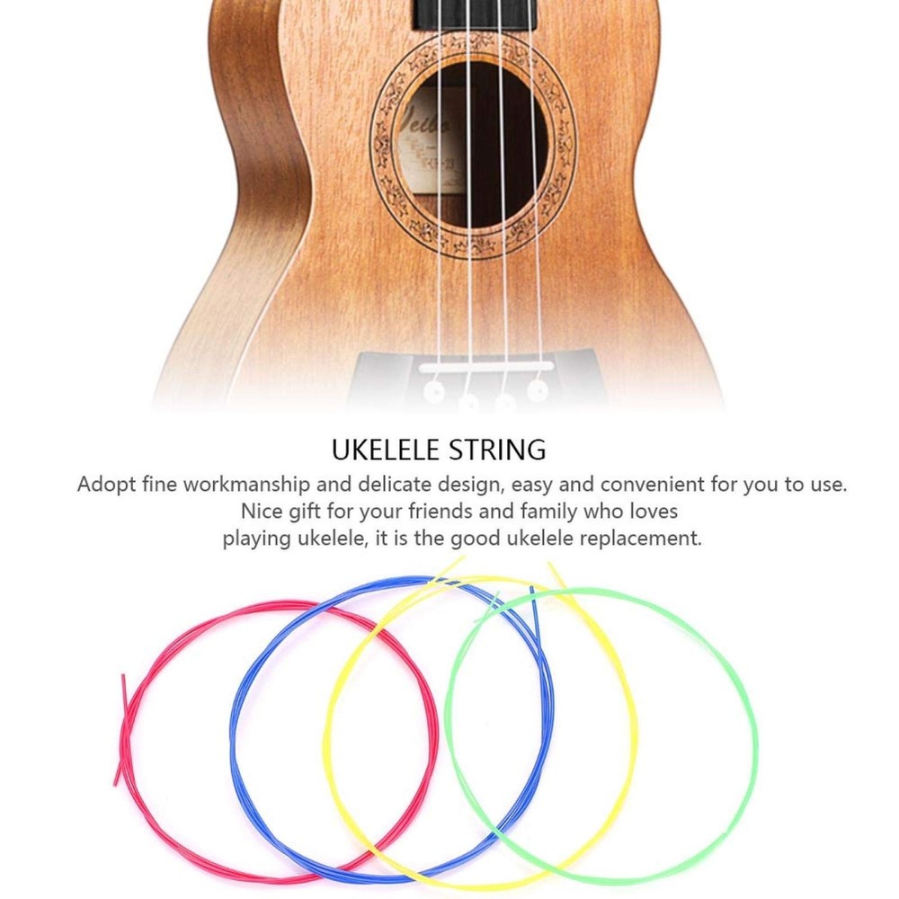 Ukulele Strings Set,4pcs/Set Colorful Nylon Strings Replacement Part Accessor...