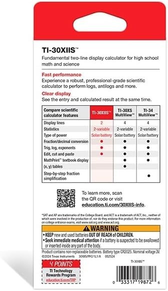 Texas Instruments TI-30XIIS Scientific Calculator
