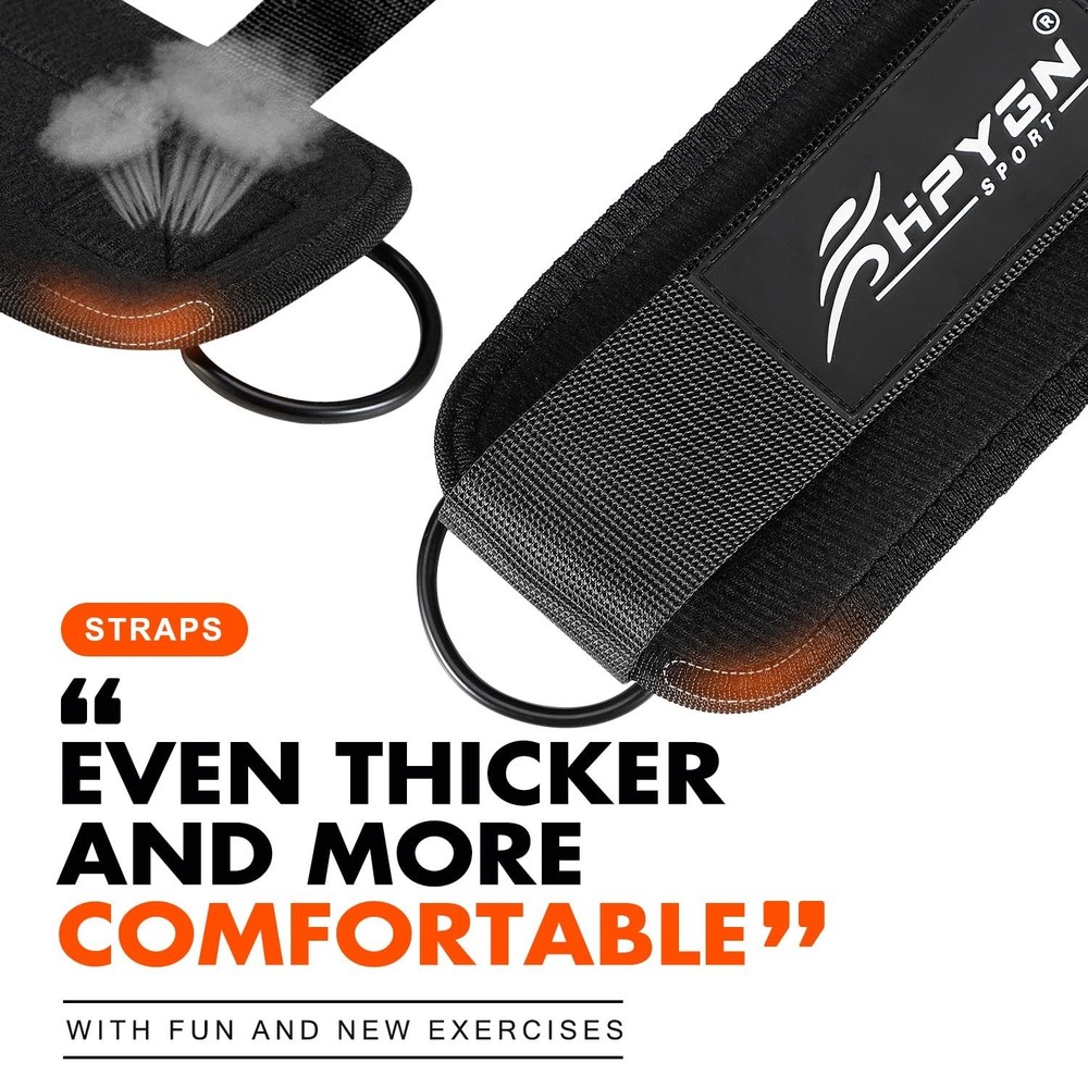 Ankle Strap for Cable Machine, Padded Ankle Straps for Cable Machine Kickback...