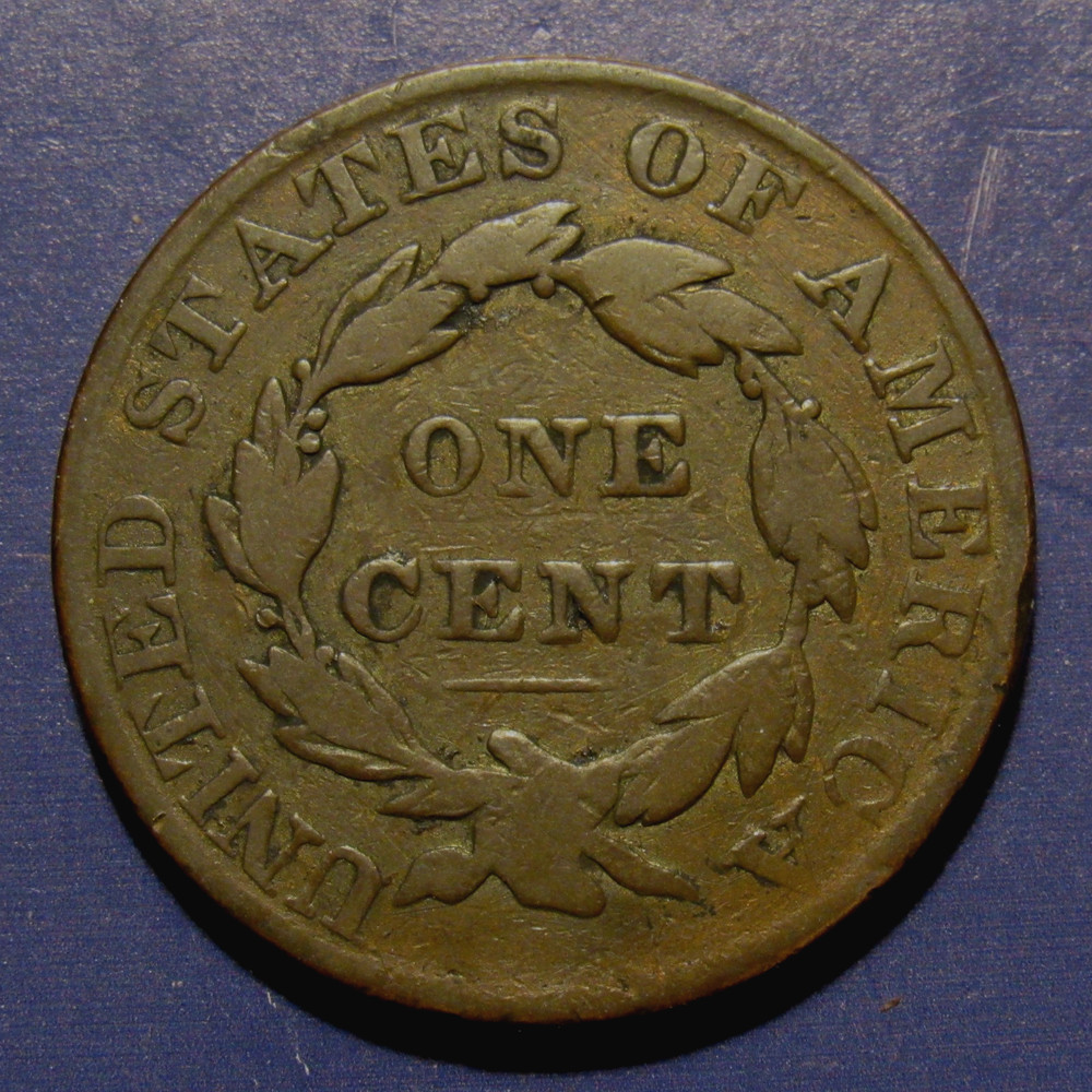 1827 CORONET LARGE CENT, VG/F ~ ATTRACTIVE EXAMPLE WITHOUT ANY ISSUES