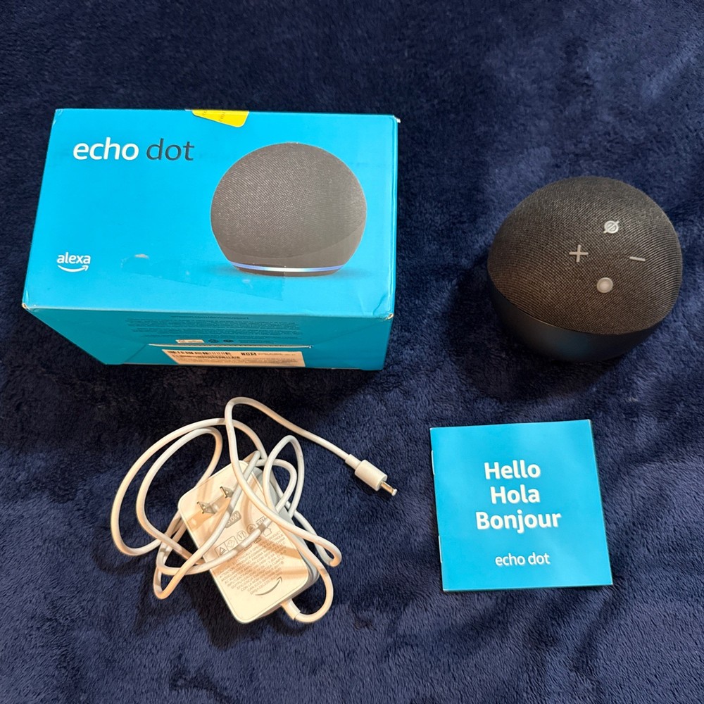 Amazon Echo Dot 4th Gen Smart Speaker Black B7W64E 1 POWER CORD