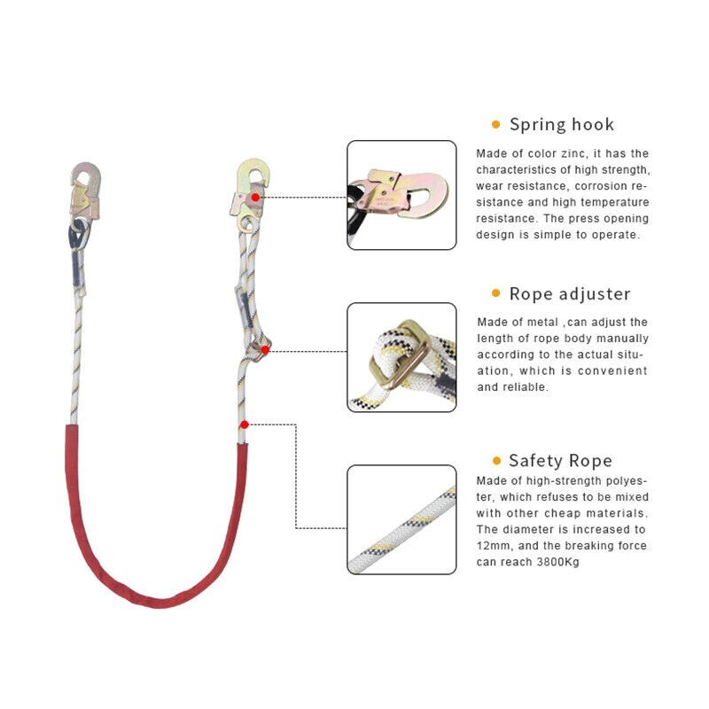 Adjustable Work Position Lanyard Tree Climbing Fall Protection Equipment