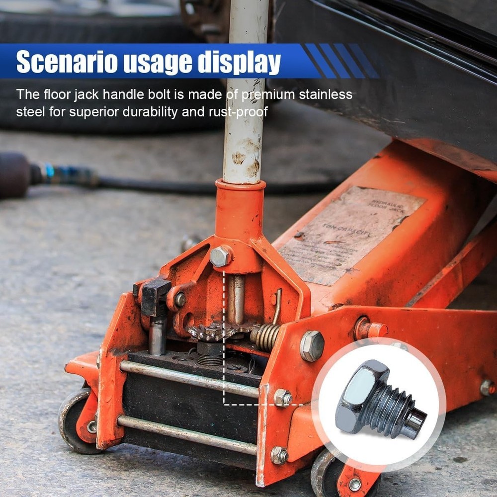 Car Floor Jack Handle Bolts, 3 Ton 4 Horizontal 4PCS, Silver