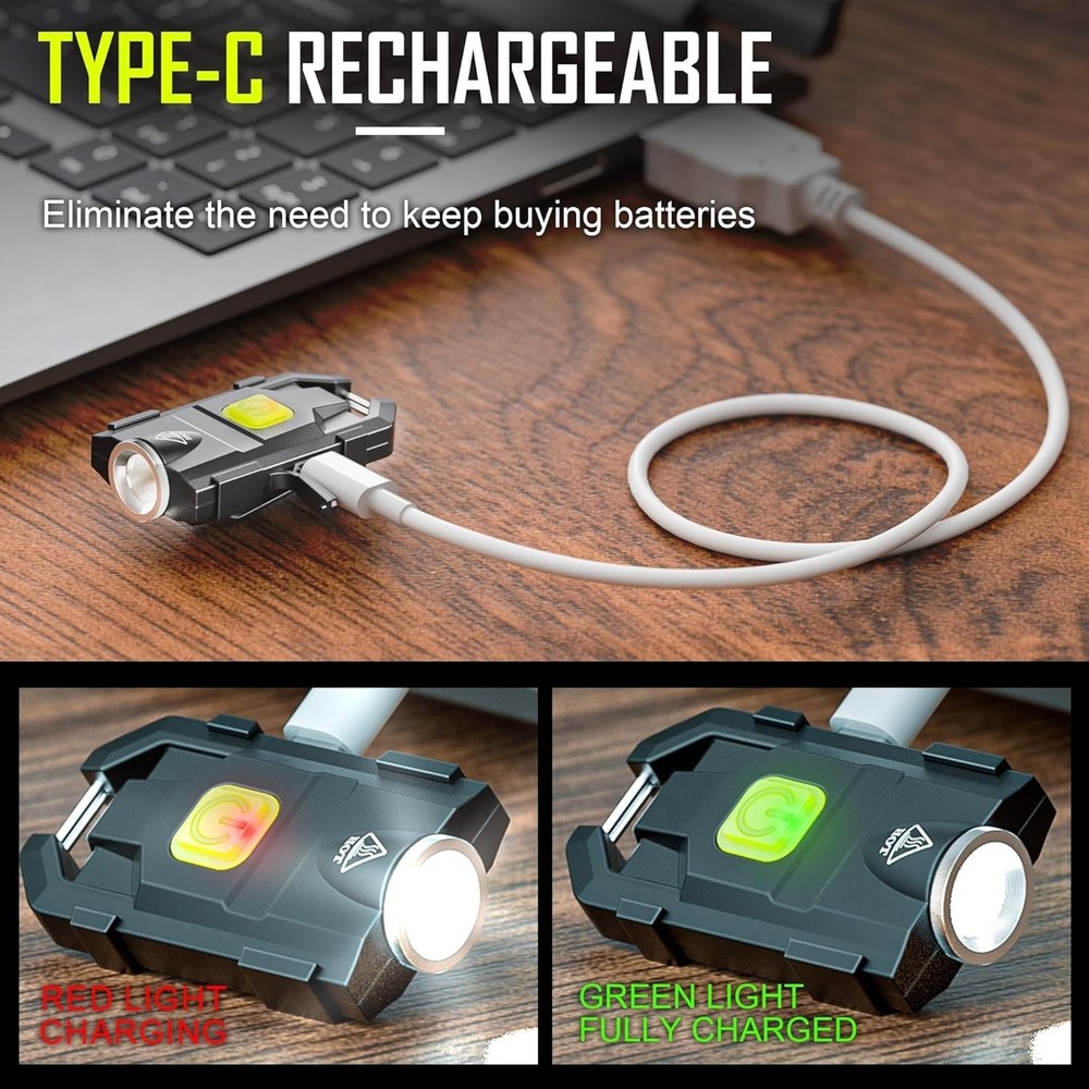 Compact LED Mini Flashlight 500 Lumens: Lightweight Keychain Light with 3 Modes