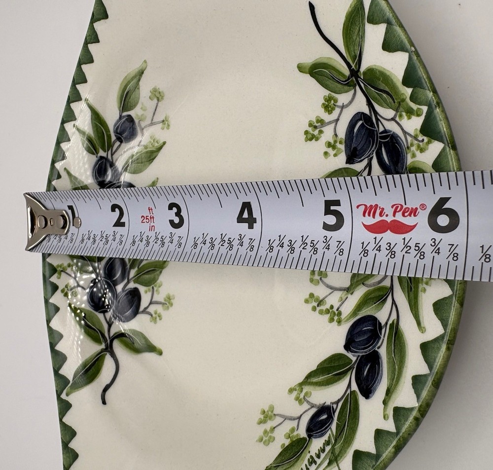 Mediterranean-Inspired Ceramic Serving Platter Hand-Painted & Artist Signed 8.5”