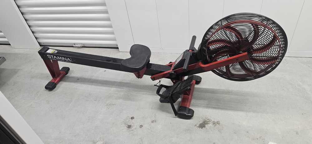 Stamina X Extreme Training Air Rowing Machine Black/Red w/ Transportation Wheels