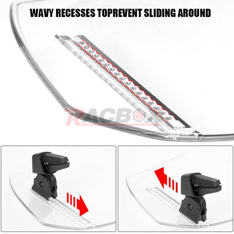 Universal Clip On Windshield Extension Spoiler Wind Screen Deflector Motorcycle
