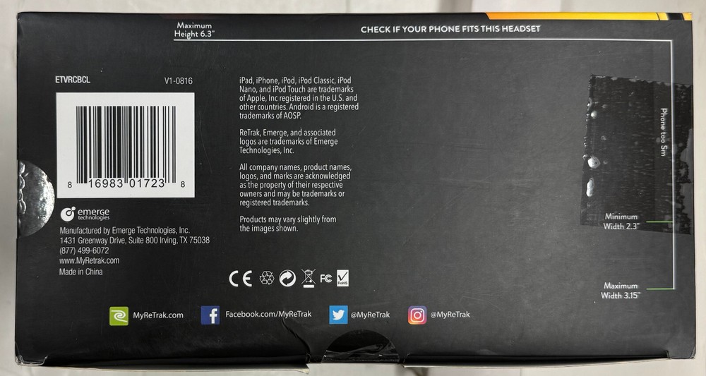 ReTrak "Utopia 360 Vitual Reality 3D Headset" (ETVRCBCL)