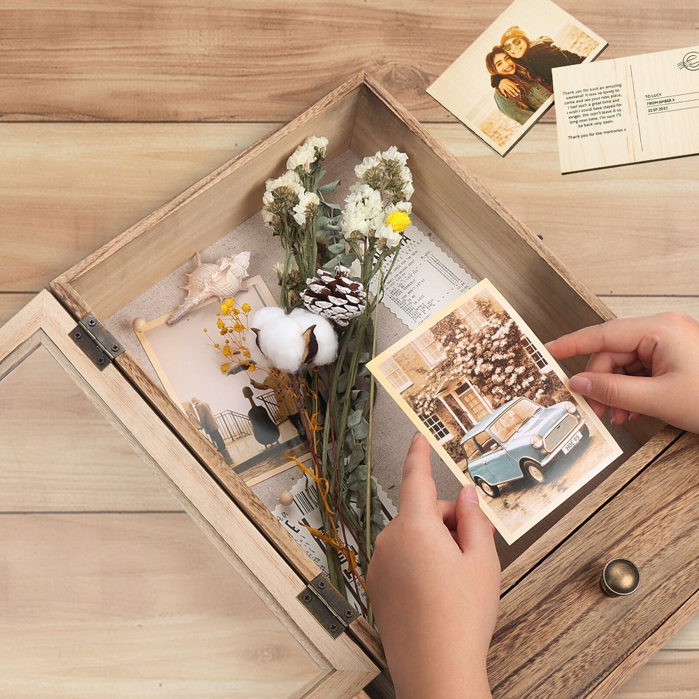Shadow Box Display Case Large 11x16 Shadow Box Picture Frame W/ Drawer