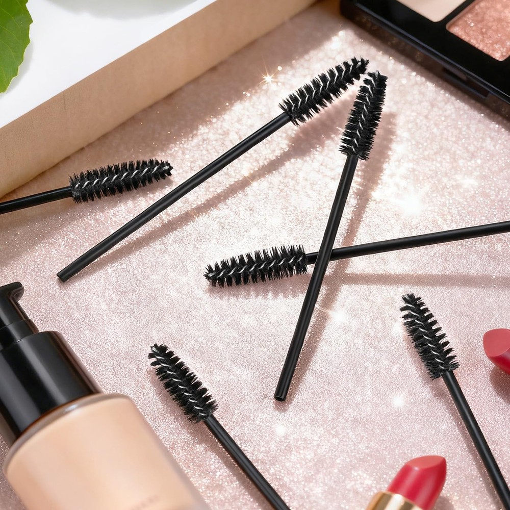 600-Pcs Disposable Mascara Wands Eyelash Brushes with Container for Extensions