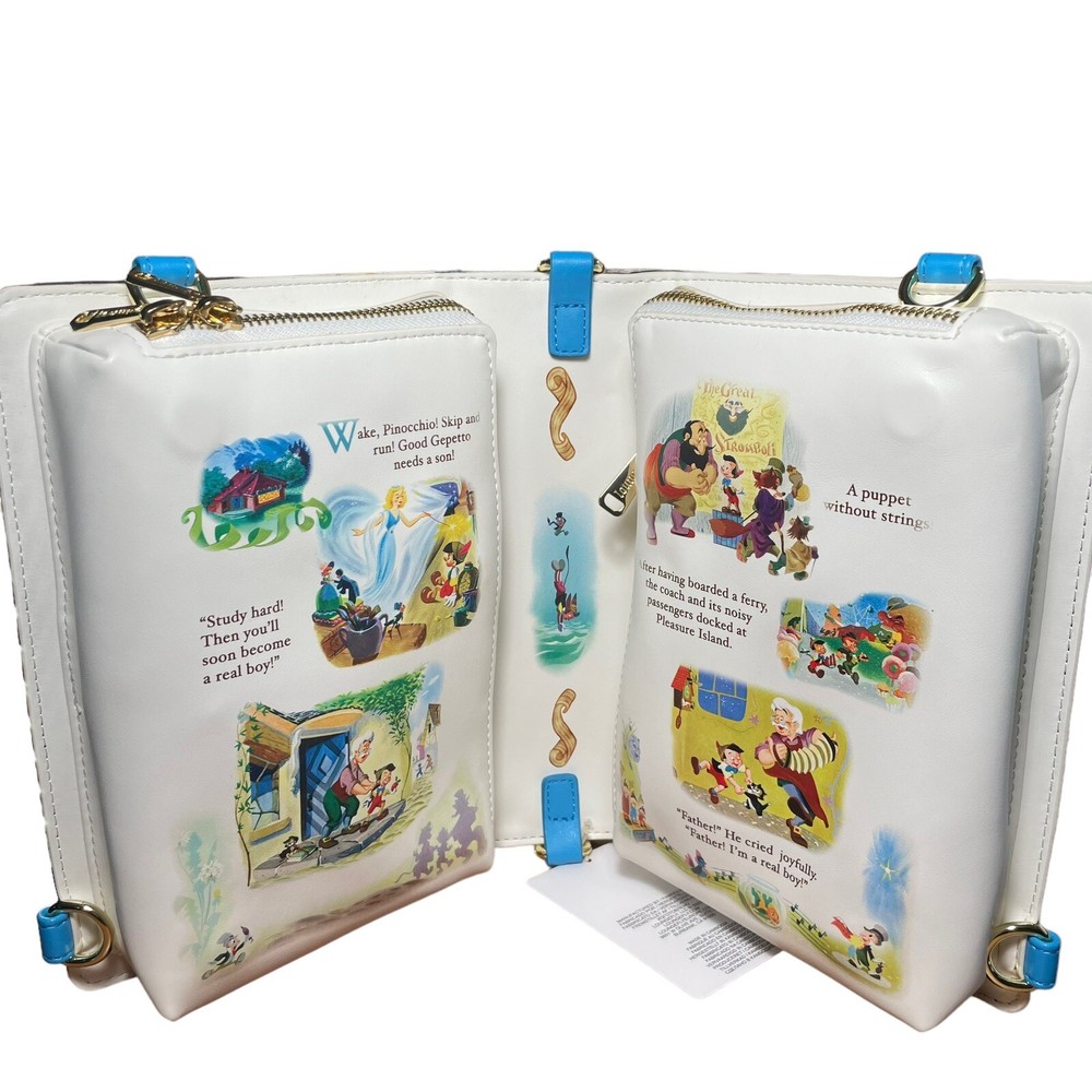 Loungefly Disney Classic Books Pinocchio Backpack Standard, Multicolor