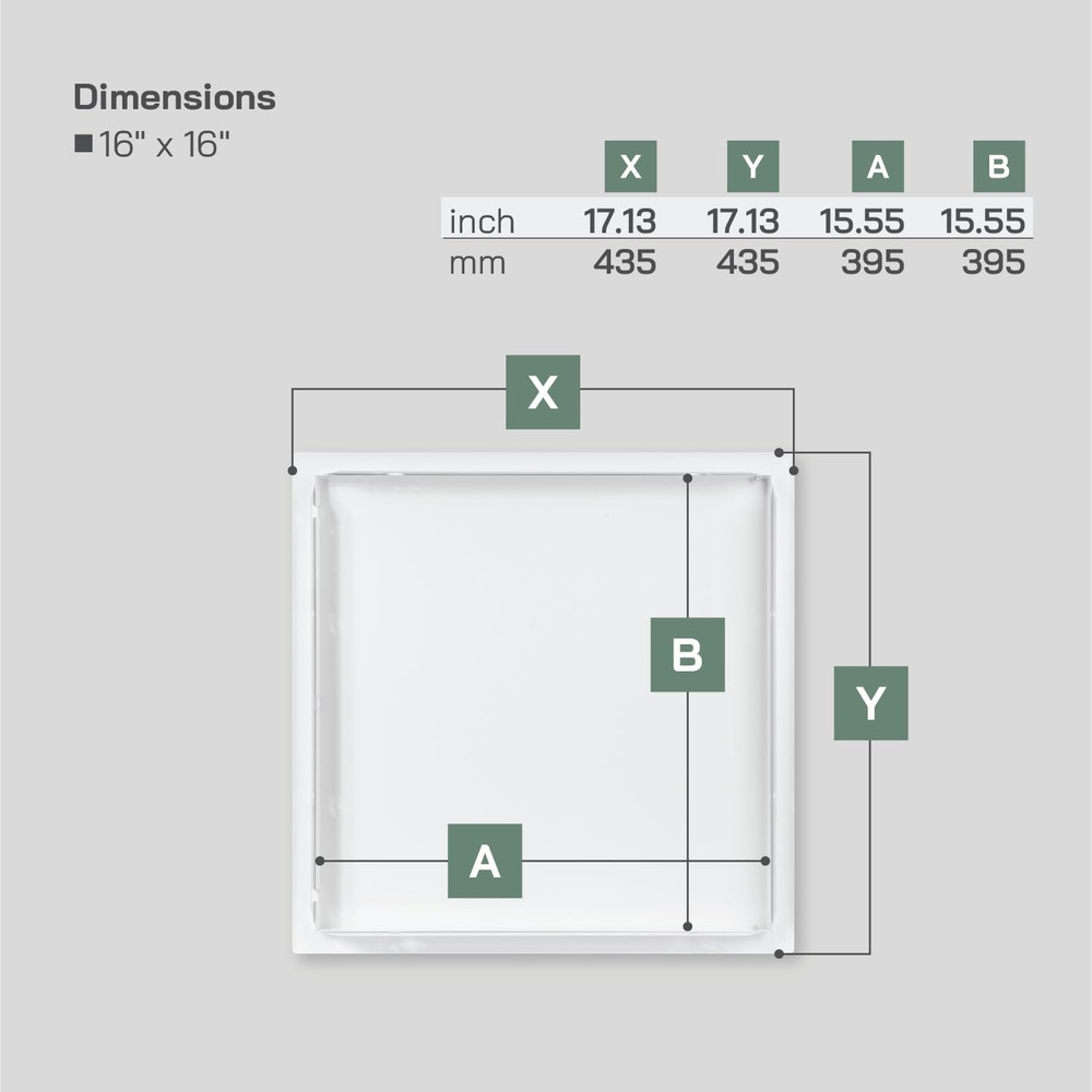 16" x 16" White Metal Access Panel for Easy Wall & Plumbing Access