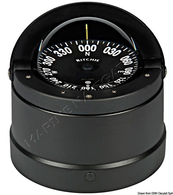 RITCHIE Wheelmark External Compass 4 Inches 1/2 Black/Bla