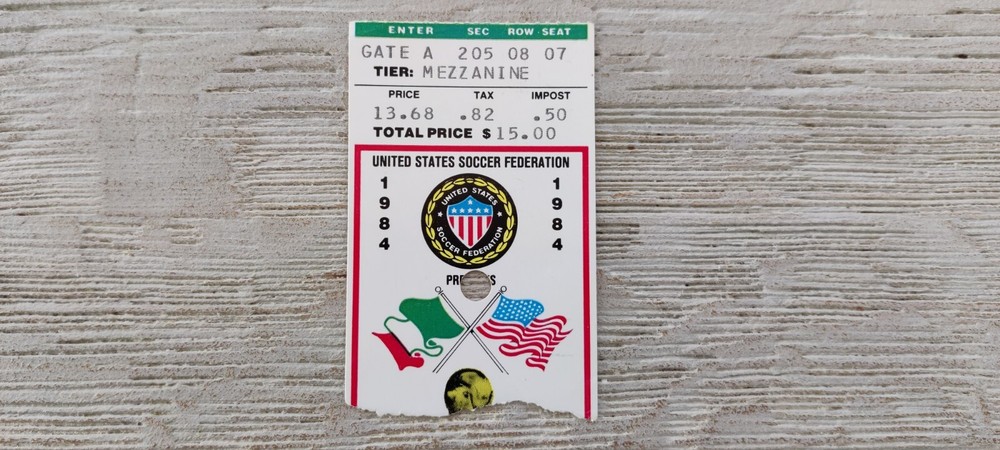 Ticket 1984 USA Italy Friendly