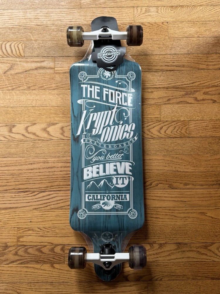 Kryptonics The Force 34” Pintail Longboard Skateboard w/ Translucent Wheels