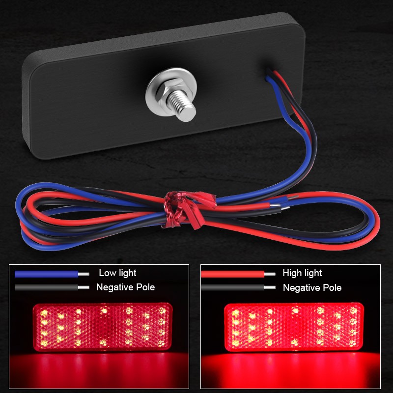 2X Motorcycle Rectangle LED Reflector Stop Tail Brake Lights Running Lamp ATV