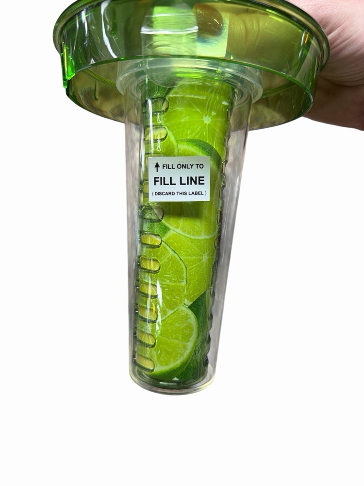 Gourmet Solutions Acrylic Pitcher 64oz Fruit Infuser Removable Ice Insert