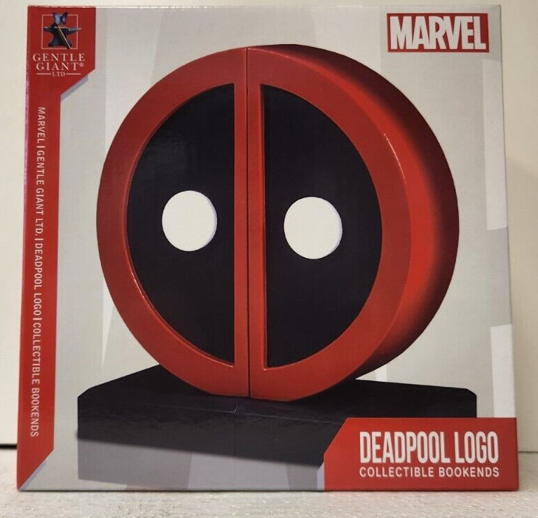Marvel Deadpool Logo Collectible Bookends NIB