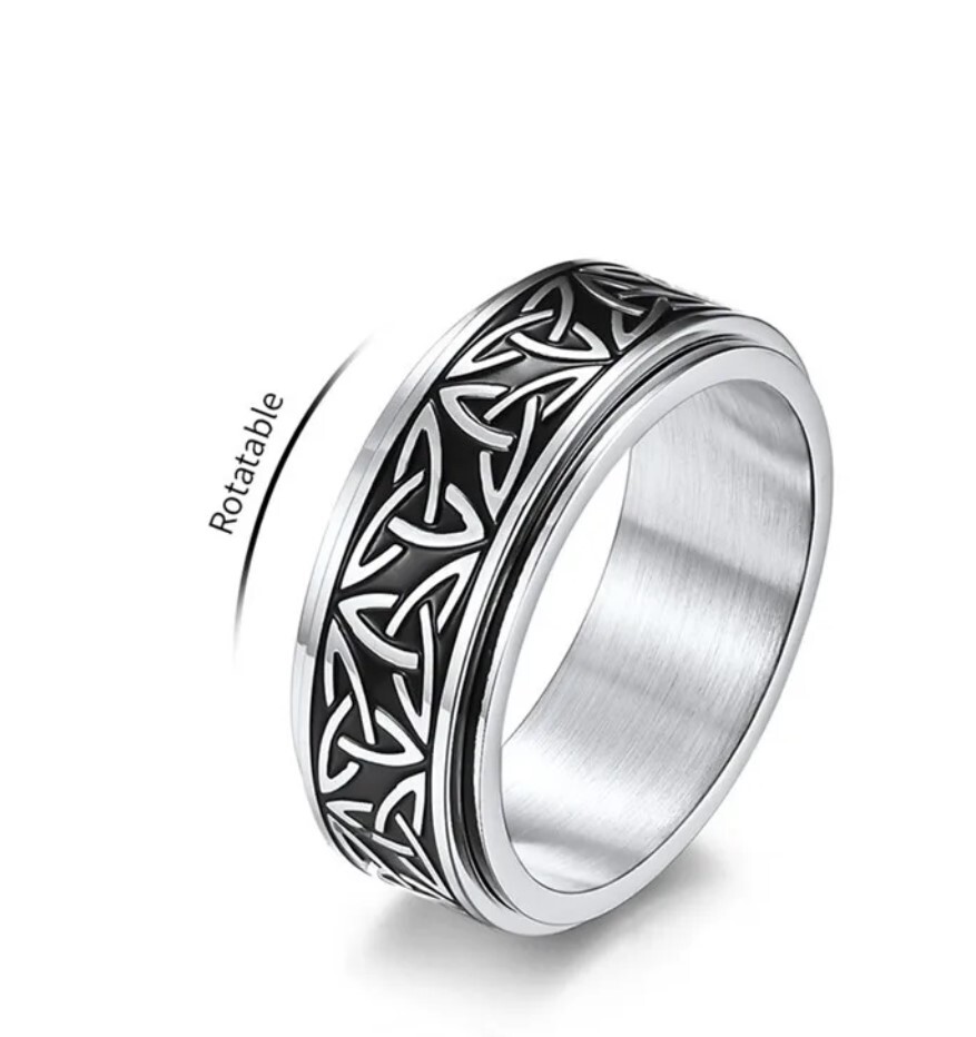 Stainless Steel Celtic Trinity Knot Spinner Ring