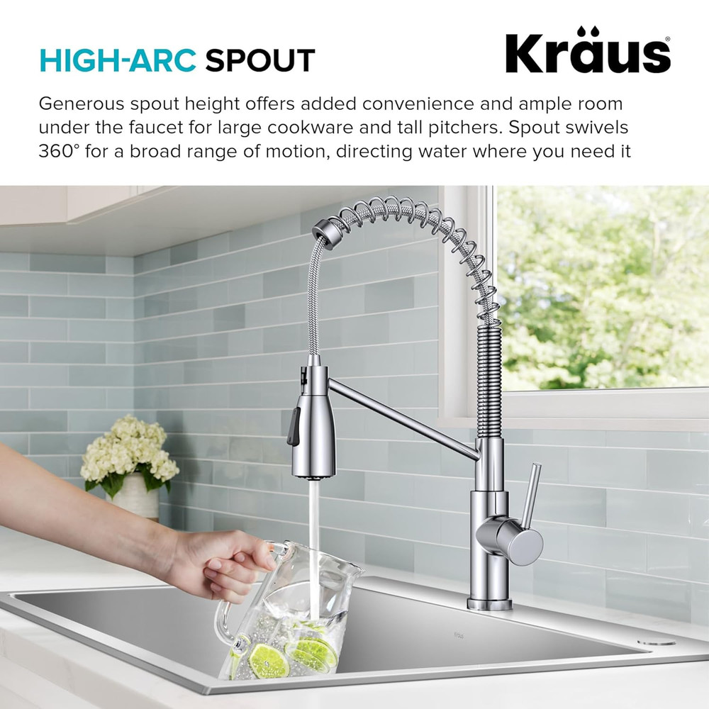 Coda Commercial Style 2-Function Single Handle Pull down Kitchen Faucet in Chrom