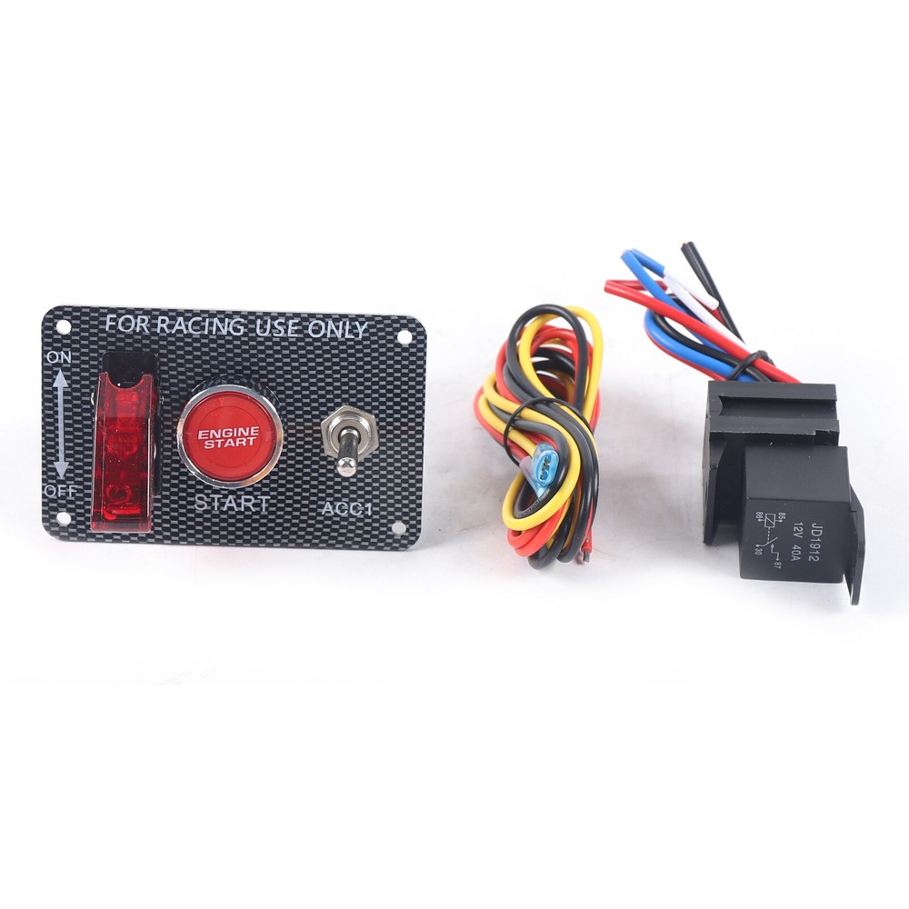 3-stage Ignition Accessory Engine Start Push Button Switch Panel 12V Race Car US