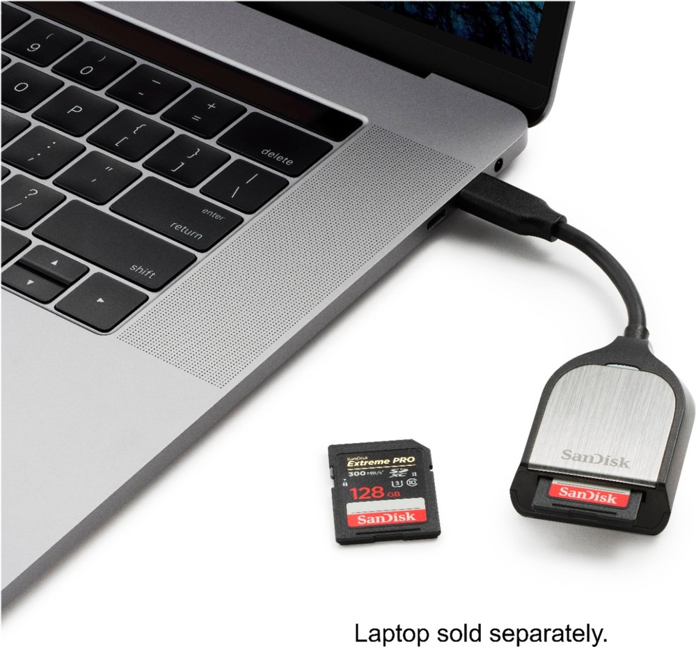 SanDisk - USB 3.0 SD UHS-II Card Reader - Silver