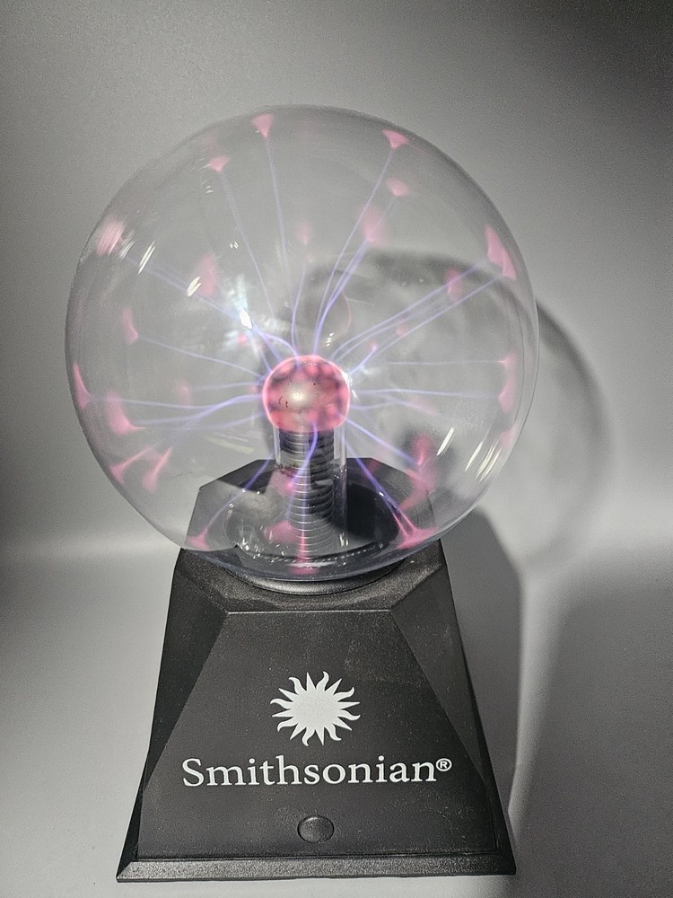 Smithsonian Plasma Ball Battery Lamp Touch & Sound Responsive Globe Light Tested