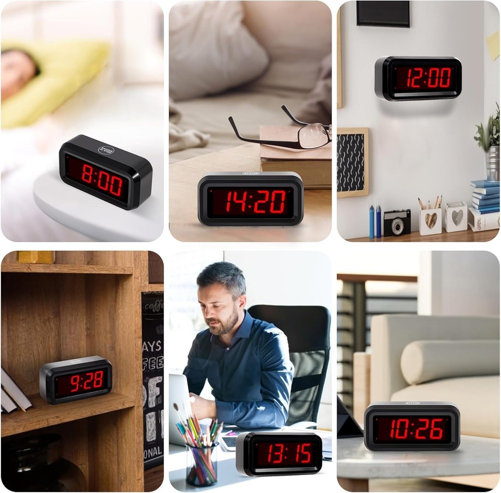 Black LED Battery Alarm Clock