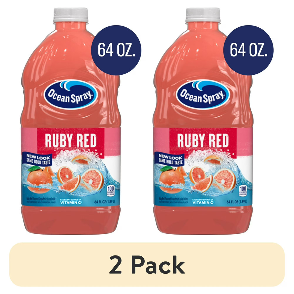 Ocean Spray Ruby Red Grapefruit Juice Drink, 64 fl oz Bottle (2 pack)