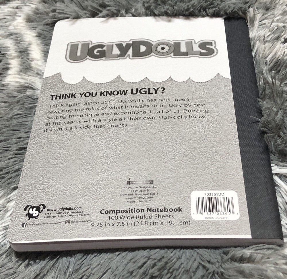 Perfectly Ugly Uglydolls Composition Notebook 100 Wide Ruled Sheets
