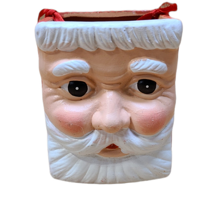 Holiday Christmas Santa Rectangular Ceramic Candy Box Holder Decoration 2 x 3