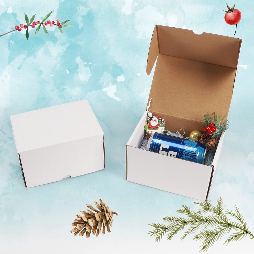 WIFTREY 7x5x4 White Shipping Boxes 25 Pack for Small - 25 Pack,